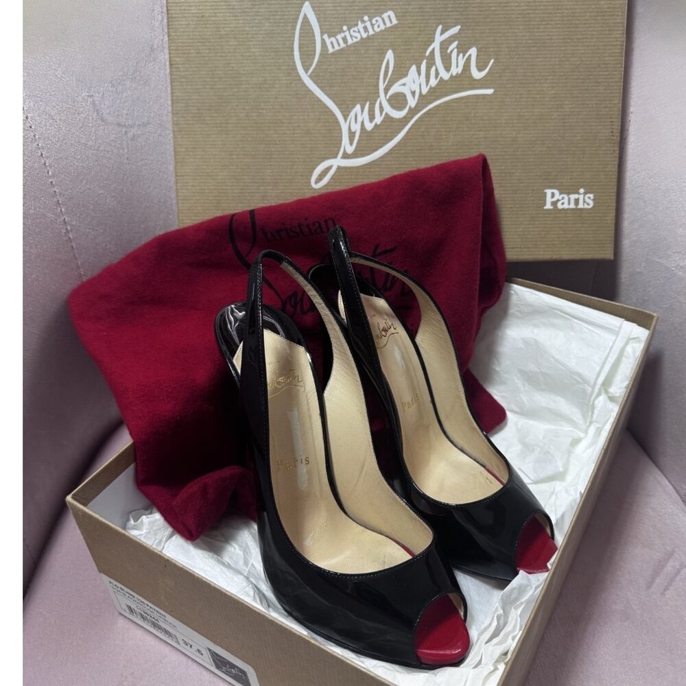 CHRISTIAN LOUBOUTIN FLO SLING 120 PATENT (RETAIL $845)